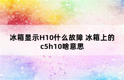 冰箱显示H10什么故障 冰箱上的c5h10啥意思